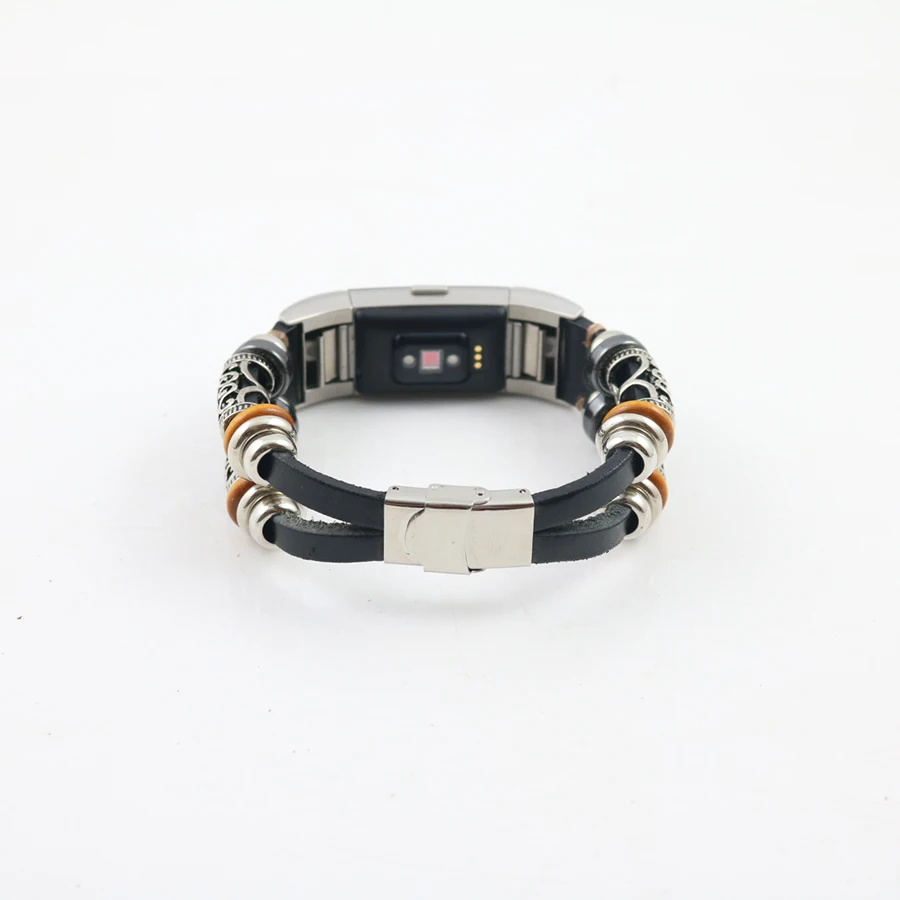 Высококачественный кожаный ремешок для часов браслета Fitbit Charge 2 спортивный