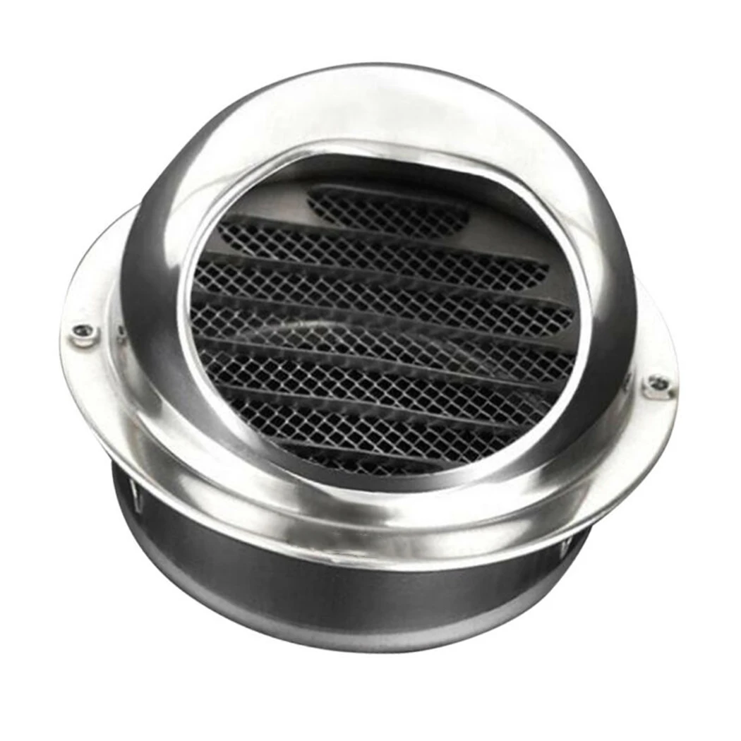 

Wall Vent Outlet Air vent grille Silver Part Stainless Steel Round Bull