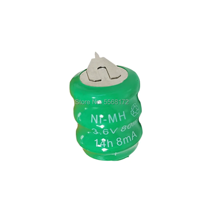 Никель-металл-гидридные аккумуляторы 80 мАч 3 6 В с контактами перезаряжаемая