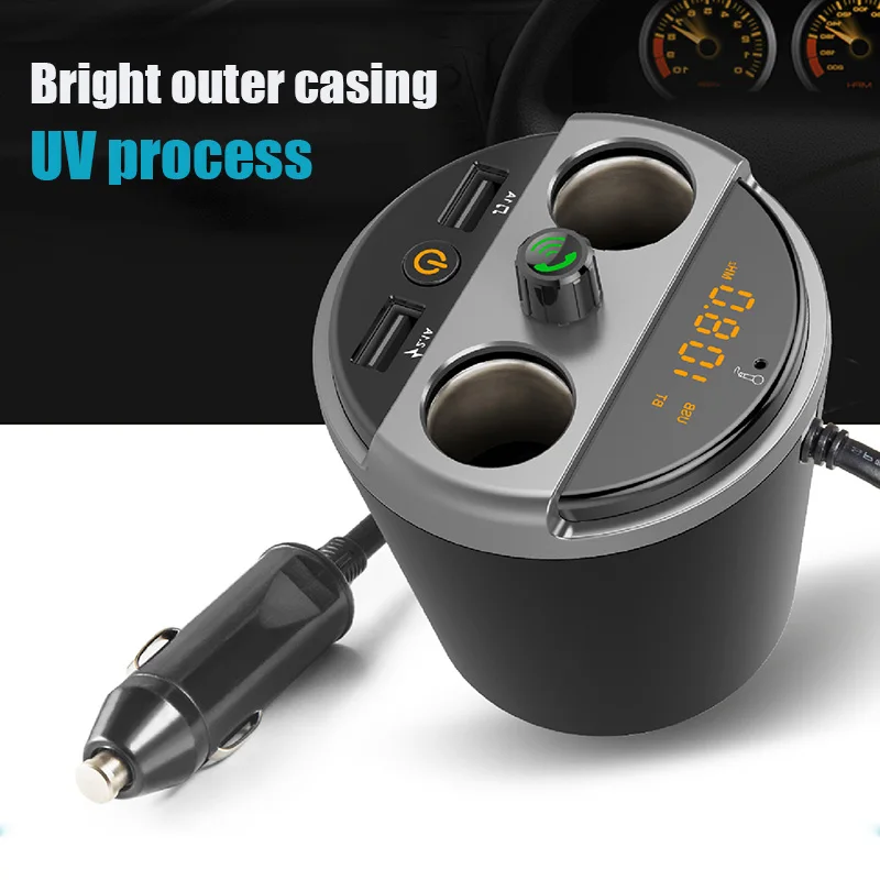 Hot Multifunctional Car Phone Charger Bluetooth MP3 Player FM Transmitter Cup Cigarette Lighter Adapter J99 |