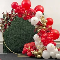 128pcs red balloon garland kit gold chrome latex balloon matte white red globos for valentines wedding birthday party decoration