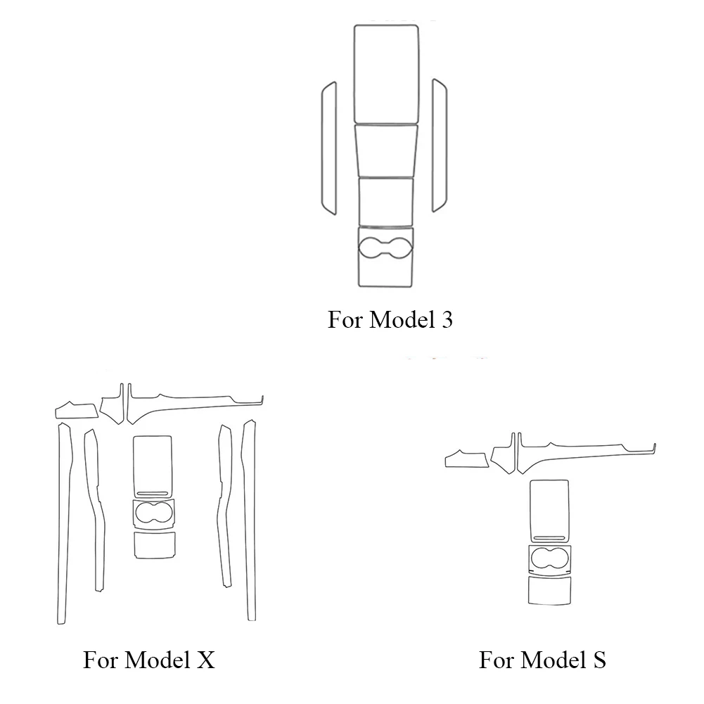 

Thin Durable Central Console Protective Film Set Accessories Interior TPU Dustprooof Car Sticker Anti Scratch Model-3 Model X