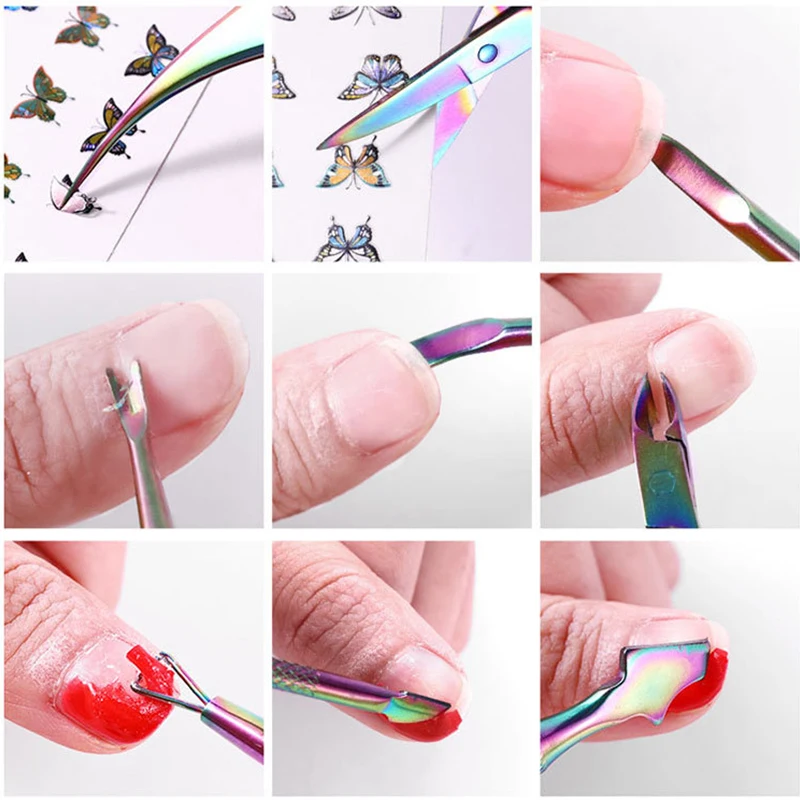 

New Nail Clippers Set Colorful Manicure Kits Stainless Steel Acne Clip Acne Needles Nail Scissors Tweezers Beauty Tool Kit