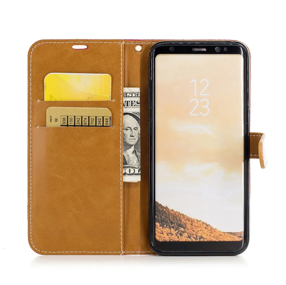 Хит Цвет чехол для samsung Galaxy J4 J6 плюс Note 9 8 j3 j5 A3 A5 A6 A7 A8 Для мужчин девушка чехол-бумажник с откидной крышкой с отделением для карт DP07F