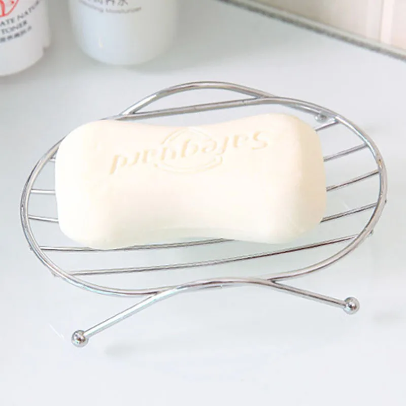 

Stainless Steel Soap Rack Drain Soap Rack Simple Kitchen Cleaning Brush Bathroom Soap Box No Water Soap Trailer Rack