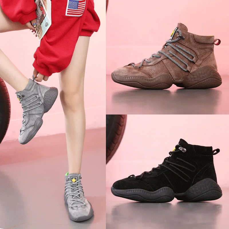 Женские кроссовки на платформе SWYIVY высокие шнуровке Вулканизированная подошва