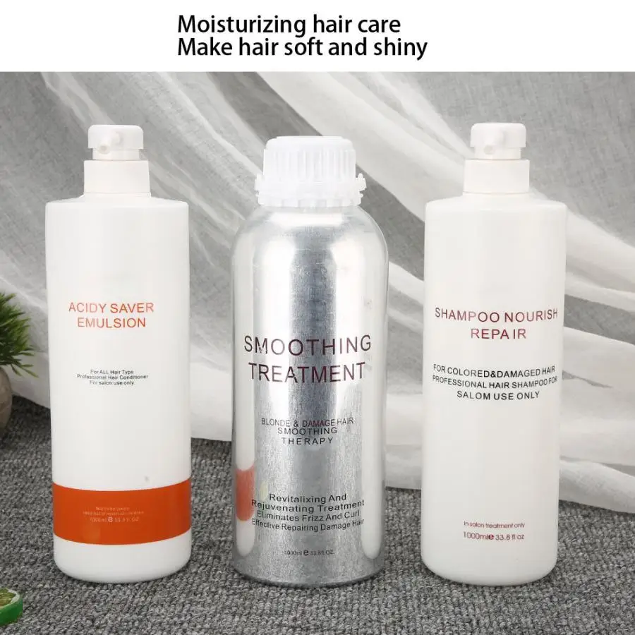 

Moisturizing Hair Mask Frizz Treatment Nourishing Repairing Cream Hairdressing Gel Shampoo 1000ml x 3pcs