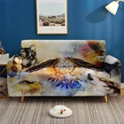 Эластичный чехол для дивана, 1234 мест, с 3D-принтом в виде черепа, волка, Ловец снов