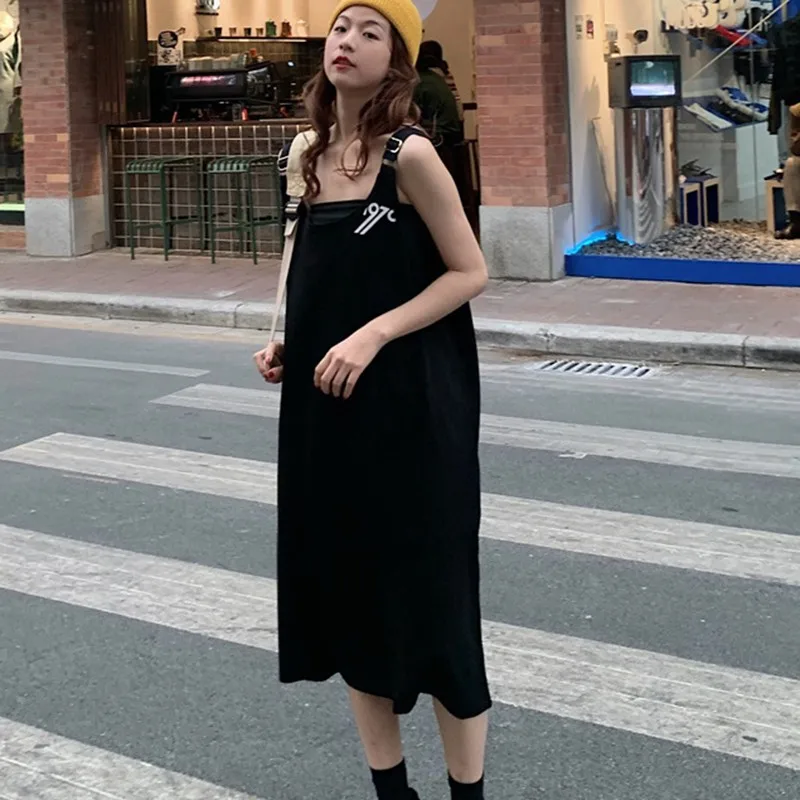 

Sexy Summer Long Dress Women Maxi Dress Elegant Sleeveless Sling Vestido Thin Fake Two Pieces Dress 2020 New