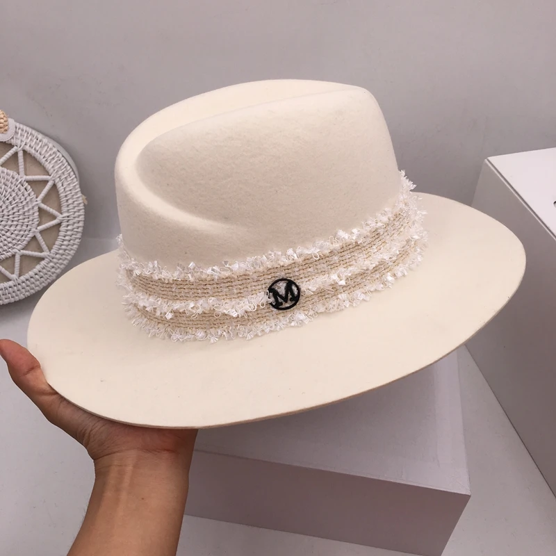 Белая шапка Ms Sir винно-красная прошитая шляпа с лентой | Аксессуары для одежды