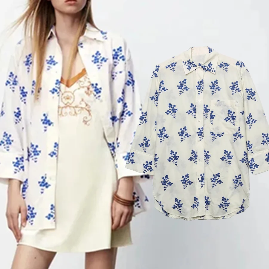 

Elmsk Shirt Autumn Blouse Women England High Street Floral Embroidery Loose Blusas Mujer De Moda 2021 Women Blouse And Tops
