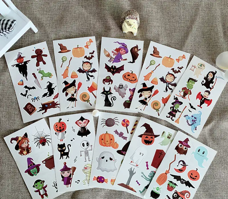 2 pcs/lot Kawaii Halloween Doll Decoration Planner DIY Sticker pasted Notebook Agenda Toy Stickers Scrapbooking Craft Supply