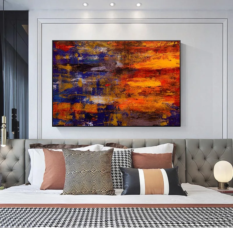 Современная абстрактная картина маслом на холсте плакаты и принты настенное