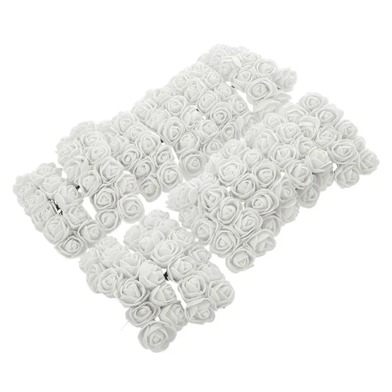 Горячая продажа 144 шт 2 см ПЭ Роза пена мини цветок букет сплошной цвет/свадебное