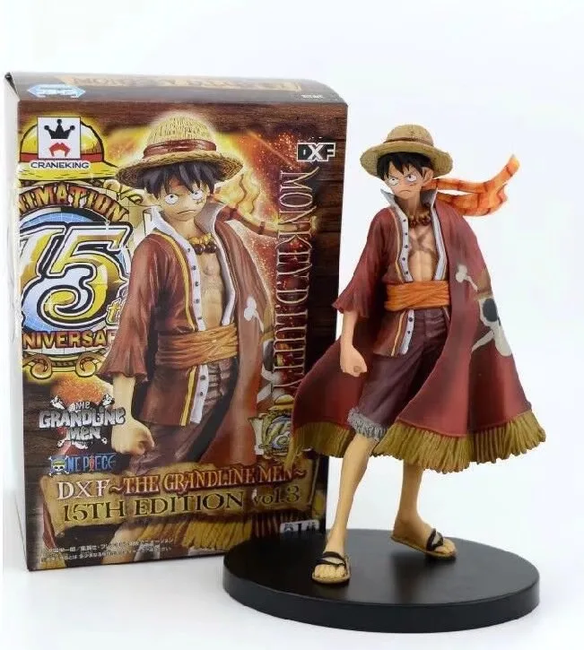 

17CM Boxed 15th Anniversary Japan Anime Figure Monkey D Luffy Figurine Finished Goods PVC Action Figure Collection Model Toys