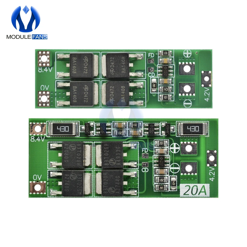 2S 10A 20A 7,4 V 8,4 V 18650 полимерная литиевая батарея защита BMS плата Стандартный баланс Модуль Diy Электронный