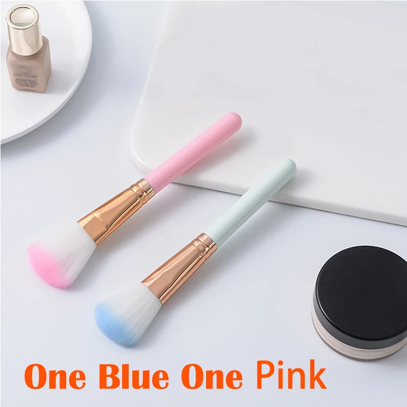 one blue one pink Кисти для макияжа 1 шт. растушевывание теней для глаз Подводка для глаз ресницы брови консилер румяна макияж кисти Профессиональные Тени для век кисть - Handle Color: one blue one pink