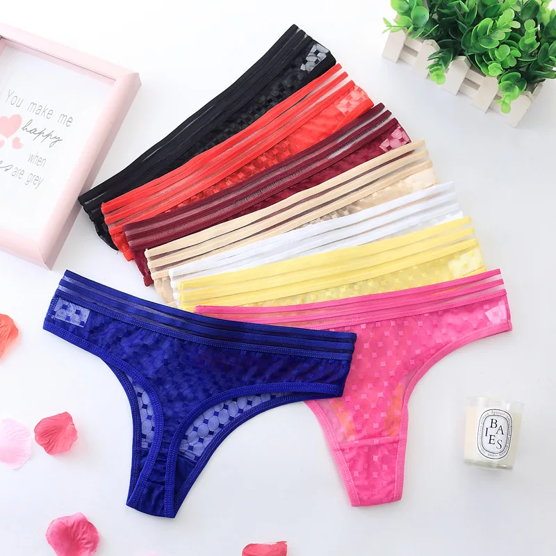 Сексуальные стринги G прозрачные бесшовные трусики Сетчатое женское нижнее