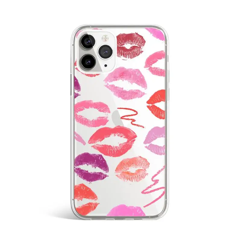 

sexy girl lips lipstick kiss Phone Case Transparent for iPhone 11 12 mini pro XS MAX 8 7 6 6S Plus X 5S SE 2020 XR
