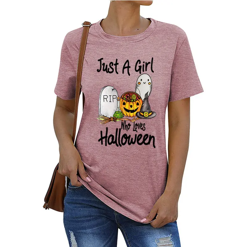Женская милая мягкая летняя футболка на Хэллоуин Повседневная Уличная