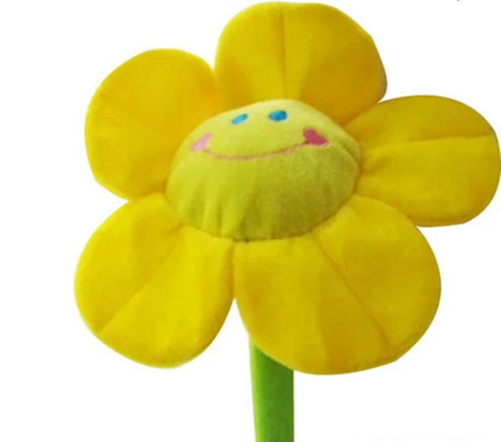 yellow 1 шт., искусственные цветы, декоративные растения, Рождественский цветочный букет для свадебной вечеринки, украшения для дома, Мультяшные Подсолнухи, плюшевые игрушки - Цвет: yellow