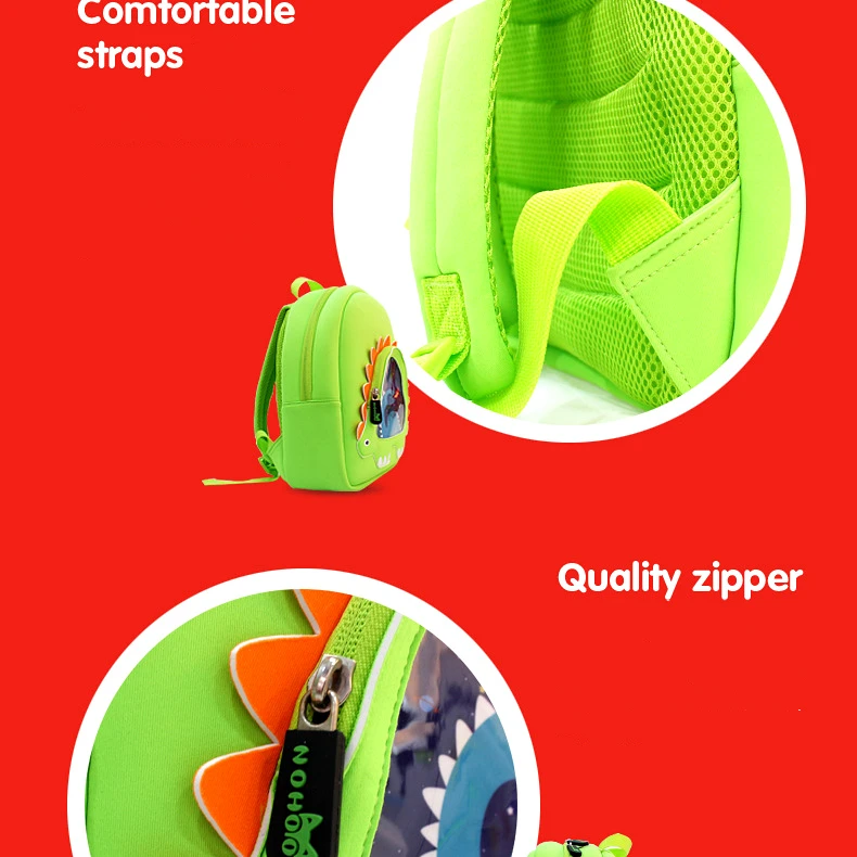 NOHOO портфель школьный 3D мультфильм животных школьные сумки Высокого качества прозрачный водонепроницаемый
