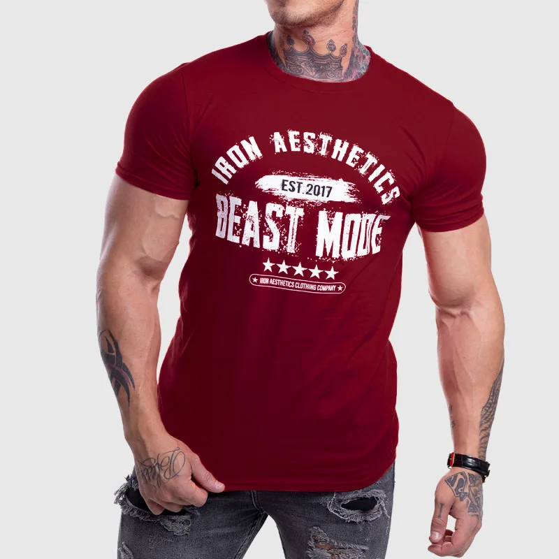 Новинка 2019 мужские спортивные тренажерные залы футболка для фитнеса