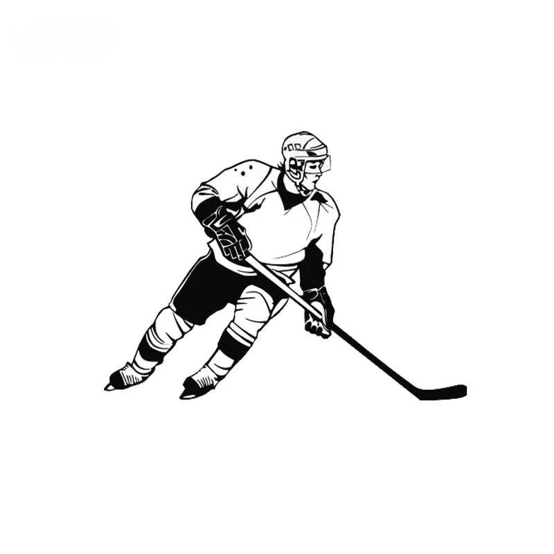 

13cmX9cm Ice Hockey Sports Car Styling Fashion Car Window Stickers Black Silver