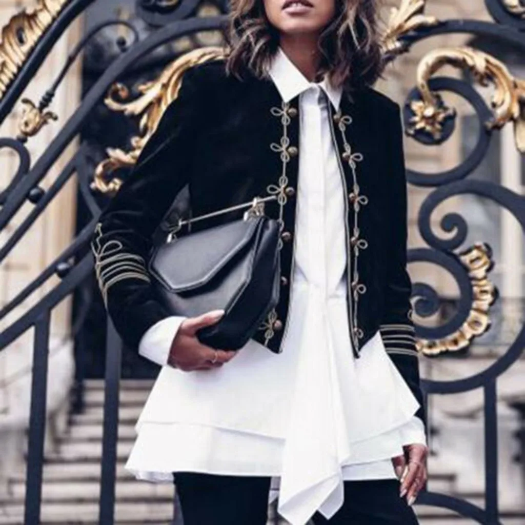 Женское пальто и куртки зимнее Ретро стимпанк готическое на пуговицах в стиле