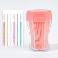 200pcsset soft plastic double head brushed toothpick oral care 6 2 cm hot sale interdental brush toothbrush for dentures