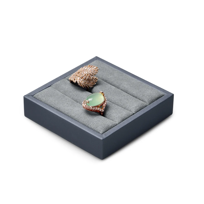 Oirlv New High-End PU Leather Creative Elastic Terms Ring Display Plate Home Storage Arrangement Jewelry Store Display Box