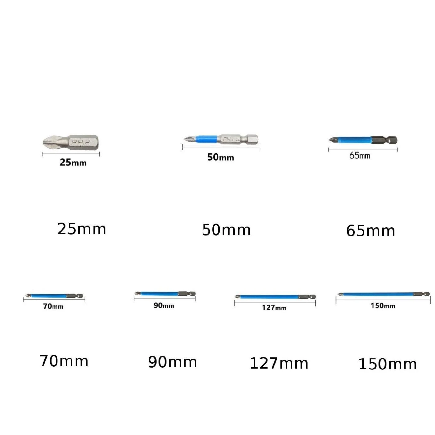 

Ph2 Cross Screwdriver Magnetic Bit Non-slip Head 25mm-150mm Electric Hand Drills For Wind Batch Hand Drill Charging Screwdriver