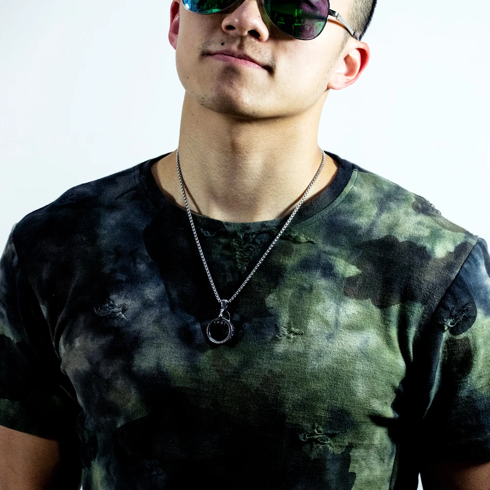 JHSL панк мужское массивное ожерелье кулон из нержавеющей стали серебряный цвет