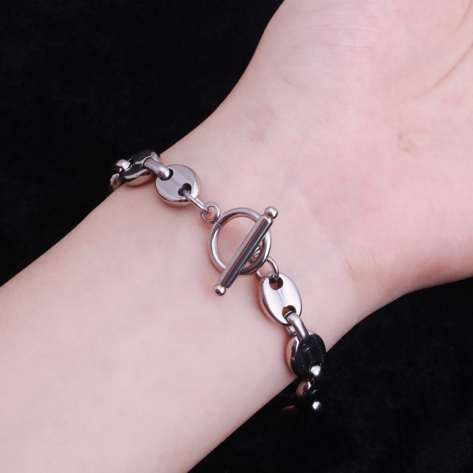 Модный браслет из титановой стали холодный ветер Свинья Нос Женская дикая