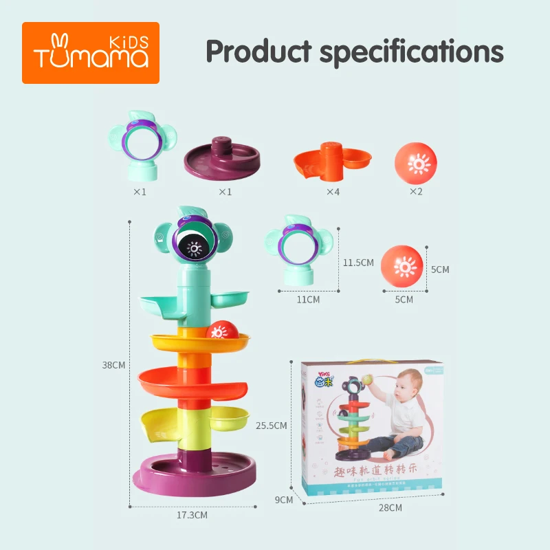

Tumama DIY Building Blocks Rolling Ball Running Track Game Toys Maze Ball Roll Toys Marble Runs Toys for kids Children