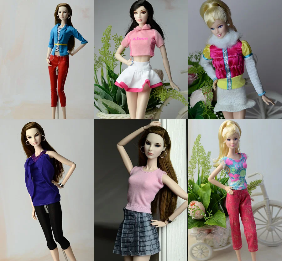 Топы + штаны/комплект 2017 Новый модный костюм летняя и осенняя одежда платье для 1/6