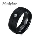 ZORCVENS 100% титановые обручальные кольца с кубическим цирконием для мужчин, черные кольца в стиле панк-рок, обручальные аксессуары, ювелирные изделия Anel