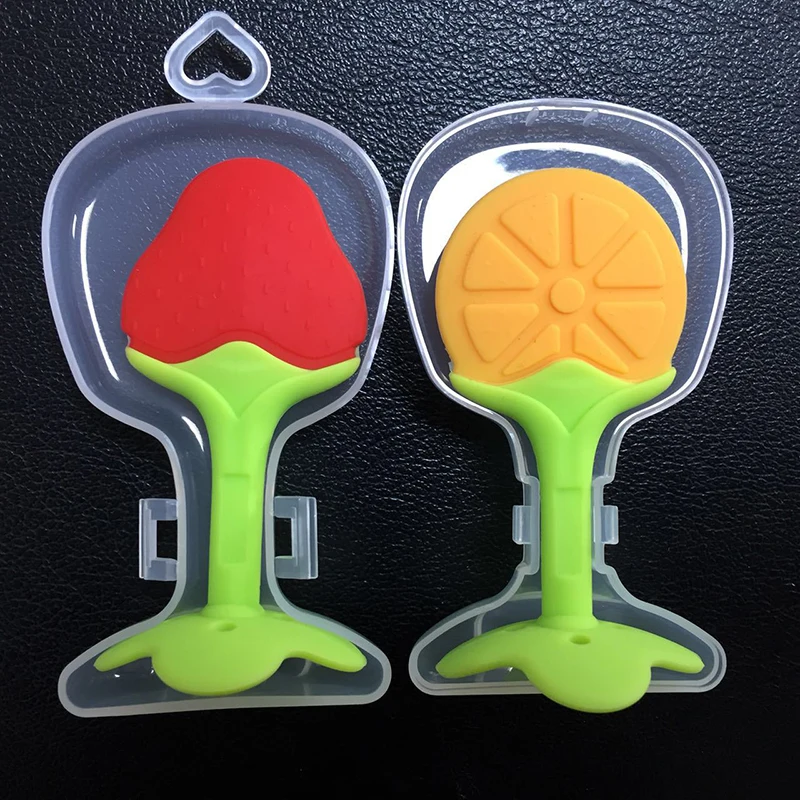 Mordedor de silicona para beb&eacute;, palo Molar de fruta, cuidado Dental para beb&eacute;, 1 ud.-3