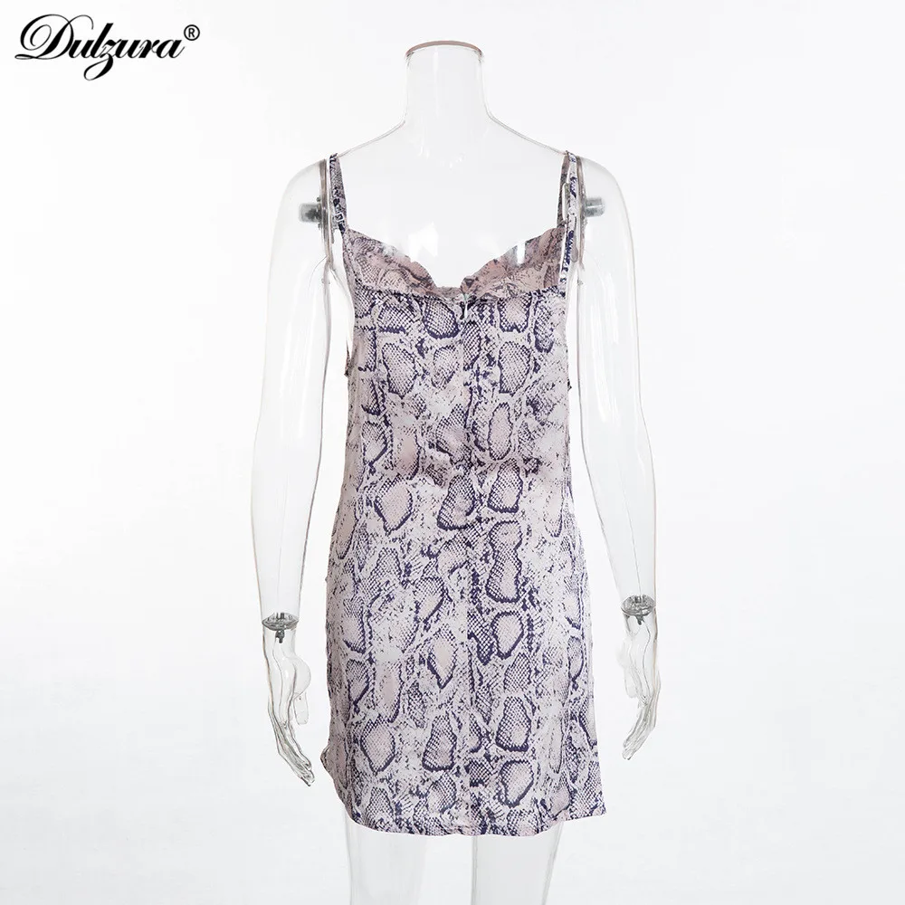 Женское вечернее мини-платье Dulzura пикантное облегающее Клубное платье со змеиным