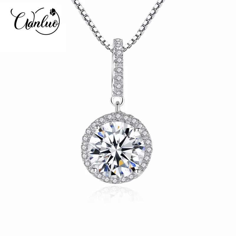 

Женское серебряное Ювелирное Украшение WANLUO, из стерлингового серебра 925 пробы, серебряное ожерелье с подвесками пробы