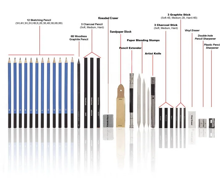48 шт эскиз Карандаш Набор Профессиональный набросок рисунок набор деревянный