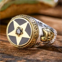 good vibrations pentacle100 s925 pure silver ring for man thai silver male womens ring mans rings