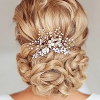 silver hair clip vintage wedding bridal pearl flower crystal hair pin bridesmaid clip comb bride hair jewelry accessories