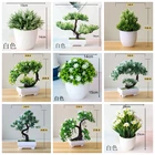 Белая искусственная сосна, персидский травяной шар, цветок эвкалипта, бонсай, украшение для дома, спальни, гостиной, искусственные растения, бонсай