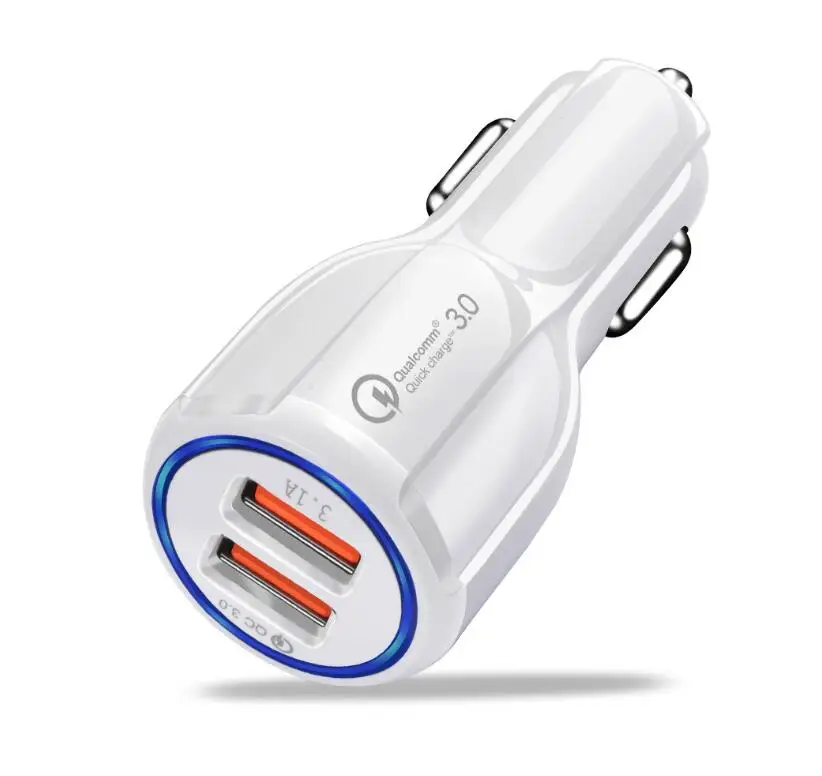 Автомобильное зарядное устройство Quick Charge 3 0 для телефона автомобильное с двумя