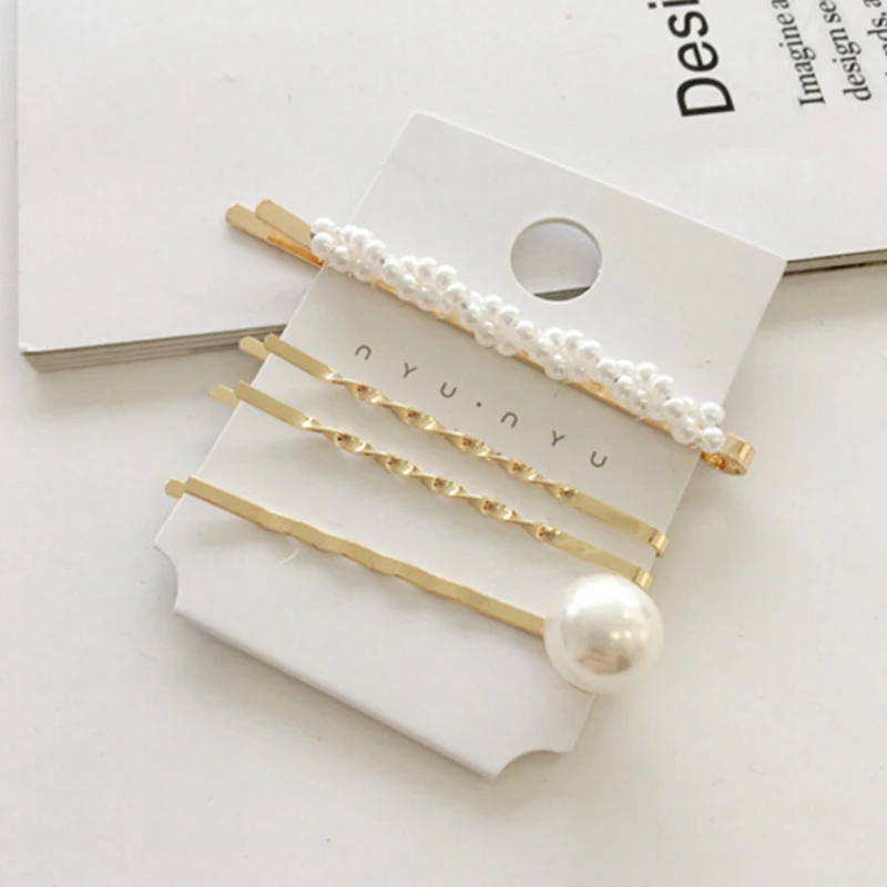 3 шт./компл. металлическая женская заколка для волос с жемчугом аксессуары