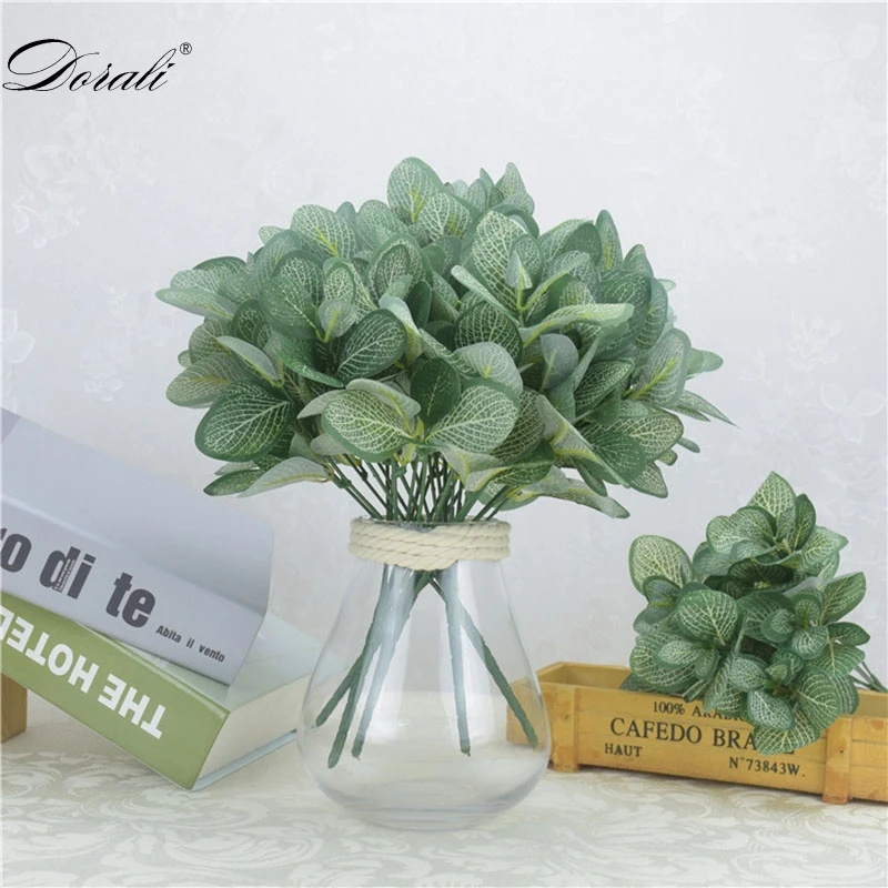 

5 головок, 45 листов, Шелковый экран, белые сетчатые листья, искусственное растение, настенная фурнитура, цветочное украшение