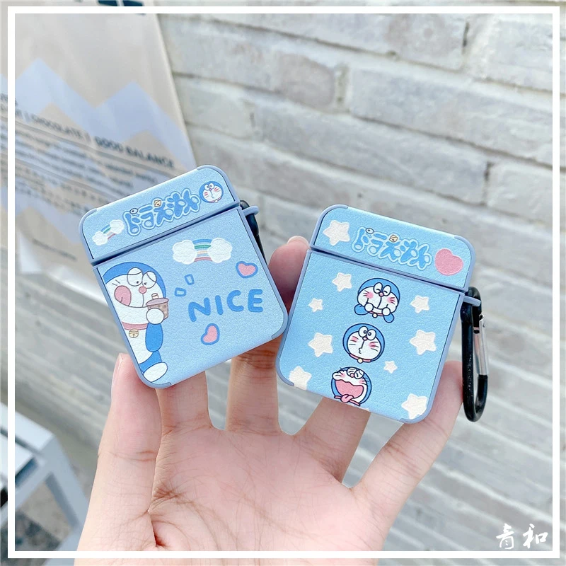 

Doraemon cute cartoon couple wireless bluetooth headset protective cover for airpods 1 2 generation protective shell 3pro