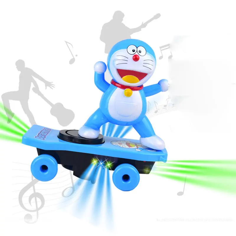 Doraemon Человек-паук электронный автомобиль супергерой Железный человек скутер Мстители Капитан Америка Гонки электрические музыкальные игрушки для детей Подарки - Цвет: Doraemon