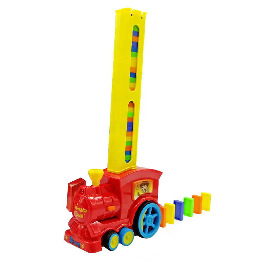 

Blocks Sound Light Educational Kids Electronic Train Model ABS Colorful Laying Girl Boy Rally Domino Set Brick Gift Toy